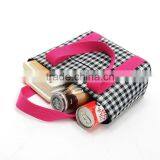 Fashion Black And White Lattice Double Layer Cotton Tote Bag,Wholesale Cheap Lunch Bag thumbnail-3