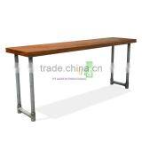 Furniture Console Table Industrial Style Combination Metal and Teak Wood thumbnail-2