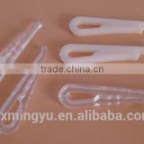 R shape transparent , white plastic clips for clothing