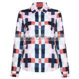 New Ladies' Fashion Long Sleeves Allover Print High Quality and Direct Manufacture Ladies Basic Blouse thumbnail-2