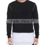 Fields French Terry Fabric Rounded Neck Hem Printed Trim Drop Tee Color Block t Shiet for Men thumbnail-1