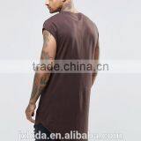 Hip Hop Fashion Men Longline Cap Sleeve Asymmetric Hem Blank T-shirts Wholesale thumbnail-2
