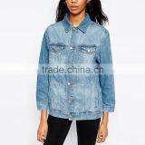 Denim Jacket Vintage Women's Lady Jacket Long Sleeve Jacket thumbnail-3