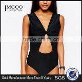 Sexy Women Hollow Plain Black Bodysuit With Spandex Cut Out Bodysuit Plain Design Custom Made Ladies Bodysuit thumbnail-1