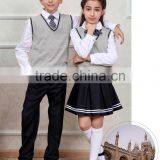 Stylish V-neck Sleeveless Beautiful Knitted Korean High School Uniforms thumbnail-5