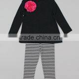 Fashion Baby Outfit Soft Cotton Girls Fall Boutique Sets Plain White Ruffle Top Polka Dot Pant Set Clothes thumbnail-3