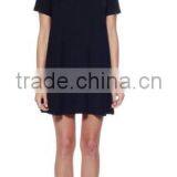 Women Clothing Shortsleeve Loose Flowy Stretch Fabric Knit Crewneck Tunic Dresses for Women thumbnail-3