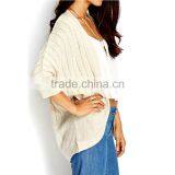 no Button Open-front Knitted Custom Cardigans With 3/4 Dolman Sleeves thumbnail-2
