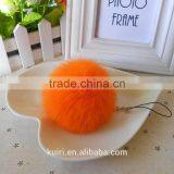 New Promotional Fox & Rabbit Fur Ball Fur Pom Poms Keychain thumbnail-1