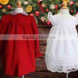 White Pinafore Classic Red Christmas Children Clothing Sets 3 Year Old Girl Dress thumbnail-4