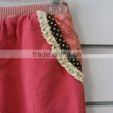 French Terry Fabric Children Casual Pants With Lace thumbnail-2