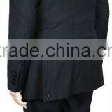 NAAMS MEN'S WOOL 2 BUTTON 2 VENT SLIM FIT SUIT JACKET FLAT FRONT PANT GREY STRIPE thumbnail-3