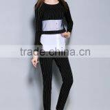 Long Sleeve Clothes Women Stripe Elegance Cotton Ladies 2 Piece Suit for Women thumbnail-5