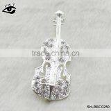 Guitar Shape Rhinestone Brooch Crystal Pins for Wedding Invitation thumbnail-1