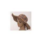 Nougat Raffia Sun Hats With 12cm Color Lump Big Brim For Party thumbnail-1