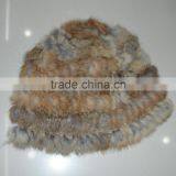 SJ776-01 Yarn Knit Cheap Rabbit Fur Christmas Winter Hats thumbnail-3