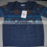 knitted pattern fashion kids pullover blue sweater with warm