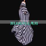 Rose Team-Free Shipping Custom-made Black and White Stripe Ball Gown Costume Medieval Victorian Dress thumbnail-2