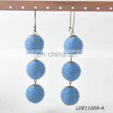 2017 Bon Bon Style Thread Wrapped Ball Drop Earrings thumbnail-4
