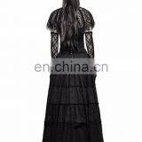 Q-309 Punk Rave Gothic Gypsy Black Long Skirt thumbnail-6