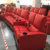 Top Grain Red Leather Cinema Sofa With Cool Cupholder,electric Home Theater Sofa thumbnail-4