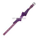 Classic Comfort Purple Leather Dog Collar With Bow Tie thumbnail-1