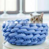 polyester machine washable material DIY arm thick hand woven pet cat nest dog kennel