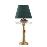 High Quality Bedside Desk Lighting Retro Nightstand Lights Resin With Green Lampshade thumbnail-7