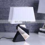 Western Modern Design Geometric Modeling White Ceramic Base Bedside Table Lamps for Home Decor