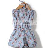 Wholesale Bulk Kids Clothing 2016 Baby off Shoulder Floral Printed Jumpsuit thumbnail-2
