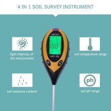 Digital 4 in 1 Soil PH Meter Professional LCD Display Temperature Moisture Sunlight PH Garden Plants Soil Tester Meter thumbnail-2