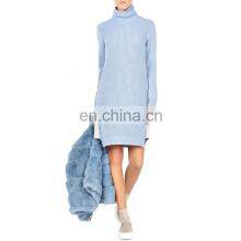 Модельный толстый вязаный черленковый длинный объемный свитер-платье thumbnail-1