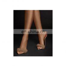 Fur Design Snake Print Golden Color Women High Heel Sandals Shoes thumbnail-2