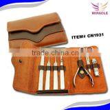 PU Case 7pcs Stainless Steel Manicure Set for the Purse