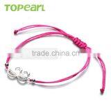 Topearl Jewelry Cubic Zirconia 925 Sterling Silver Beads Swan Couple Charm Hand-knitted Bracelet 9SB08 thumbnail-3