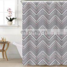 Wholesale Custom Printed Peva Triangle Geometry Style Shower Curtain thumbnail-3