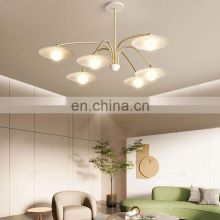 New Modern Gold Hanging Light Decor Suspension Chandelier Fixture For Living Room White LED Pendant Lights