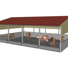 Steel Structure Cow/Sheep/Horse Shed Prefab Steel Farm Building Horse Barn Cow House Design thumbnail-2