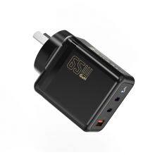 65W QC3.0 GaN USB‑C PD 3‑Port Fast Wall Charger UKCA Certified Multi‑Device Charging Adapter thumbnail-5