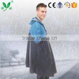 YANLI Blue-black Fashion Pvc Poncho Raincoat With a Receive Bag thumbnail-2