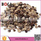 DIY Wood Buttons Sewing 4 Holes Round Brown 12mm Dia Clothing Accessories