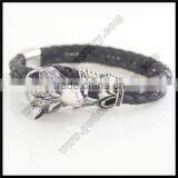 Leather Wolf Bracelet Leather Jewellery thumbnail-1