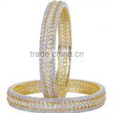 Indian Beautiful Cubic Zirconia Gold Plated Bangle For Women thumbnail-1