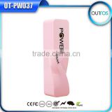 popular gift 2600mah power bank for mobile phone lipstick cell phone charger