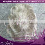 Grey Synthetic Hair Mens Hairpiece for Men thumbnail-2