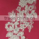 Embroidery Beaded Lace Appliques In Stock