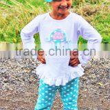 High Quality OEM Service Fall Long Sleeve Casual Dress Top and Pant Ruffle Sports Boutique Outfits thumbnail-6