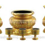 Rounded Edges Treasure Furnace Set( Pearl Gold ) Incense Burner thumbnail-1