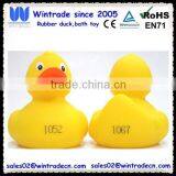 PVC weighted floating number duck/8CM race duck