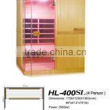 4 Person Imported Hemlock Solid Wood Carbon Heatser Sauna Shower Room thumbnail-2